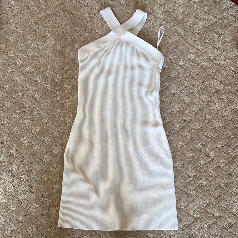 Aritzia Babaton Ribbed Knit Dress โ Birch (M) - Picture 1 of 4